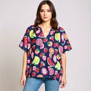 Sz S Crosby by Mollie Burch Maggie Top in Tutti Frutti Preloved $150 MSRP